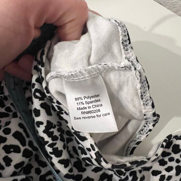 Yummy Sweater Co White/Black Animal Print Soft Cotton Bodysuit Size Large - Picture 6 of 10
